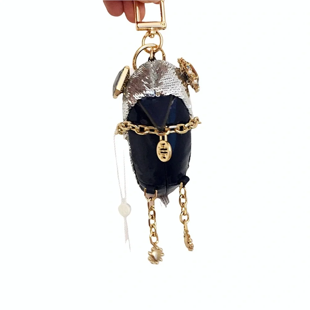 TORY BURCH Sequin Bird Key Ring Bag Fob